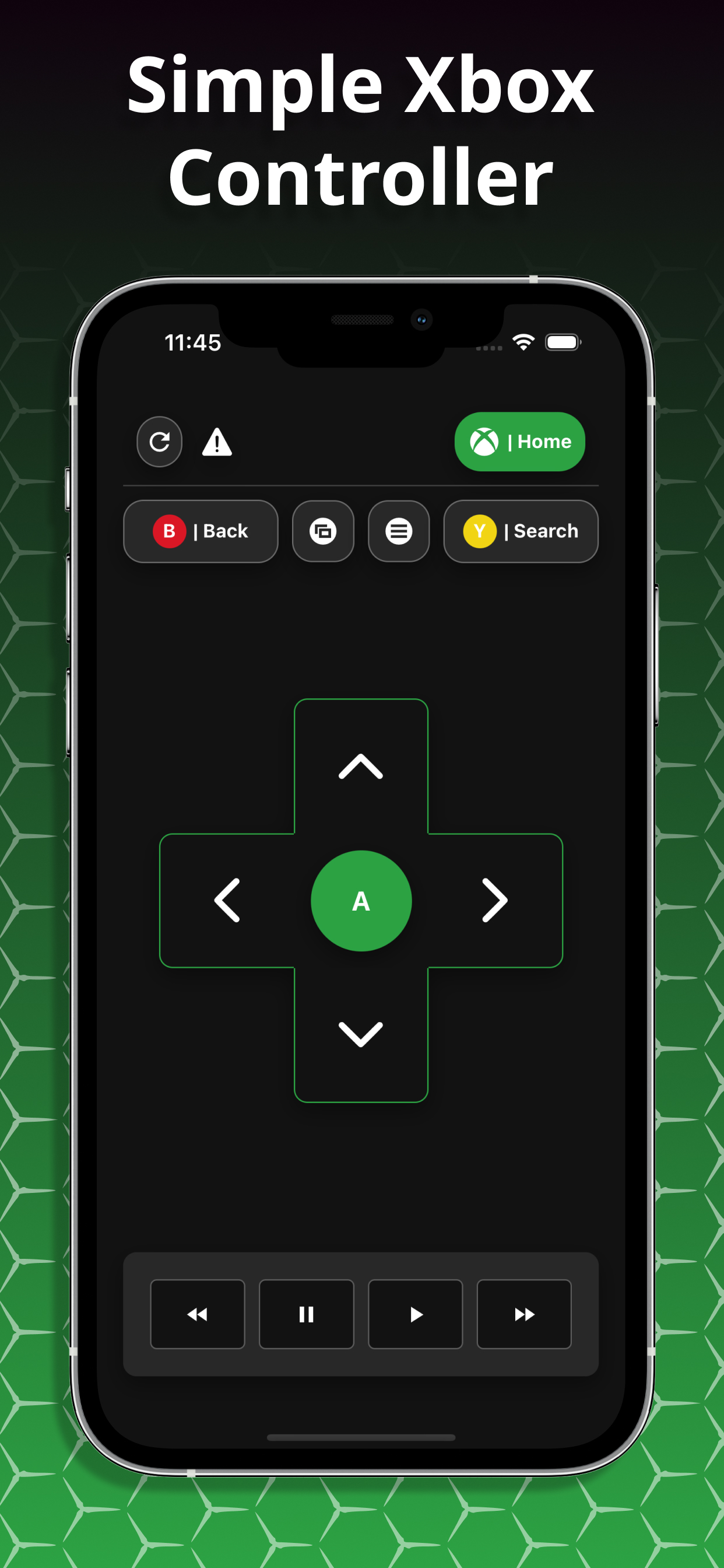Home screen of Xbox Controller App